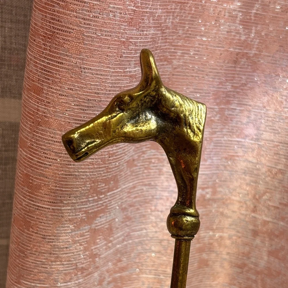 Vintage Brass Horse Head Shoe Horn